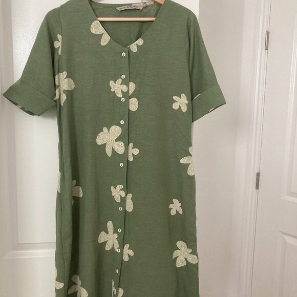 Melange Dresses & Skirts - 100% cotton comfortable Indian Green summer Cotton Dress